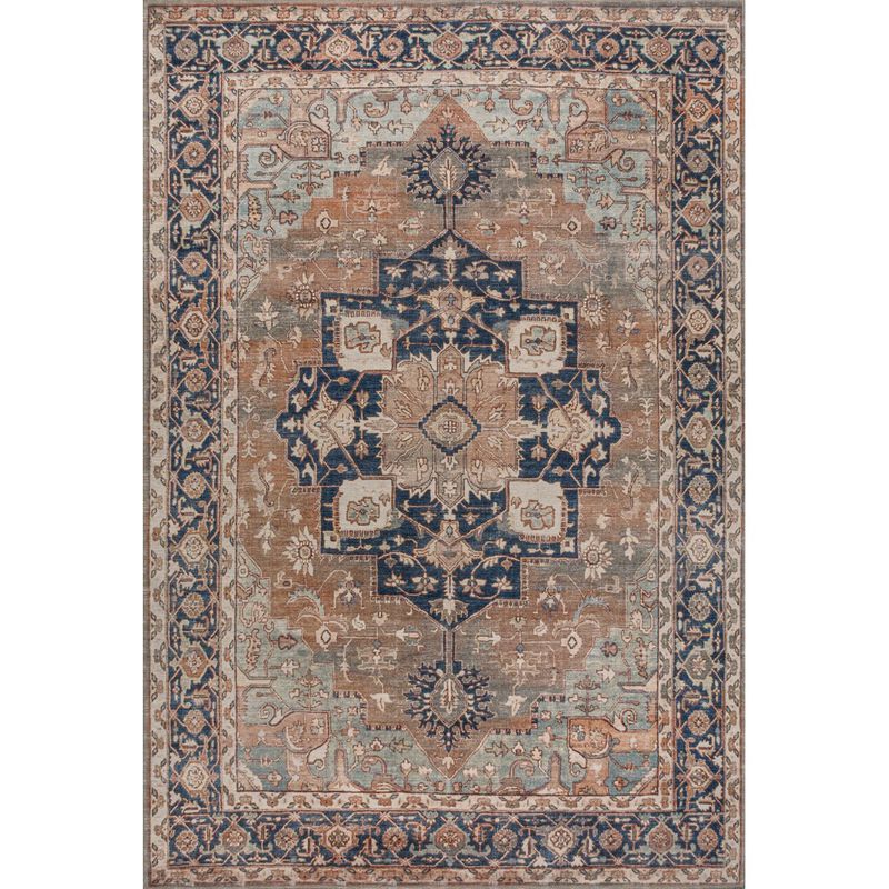 Maris Ornate Medallion Machine-Washable Area Rug