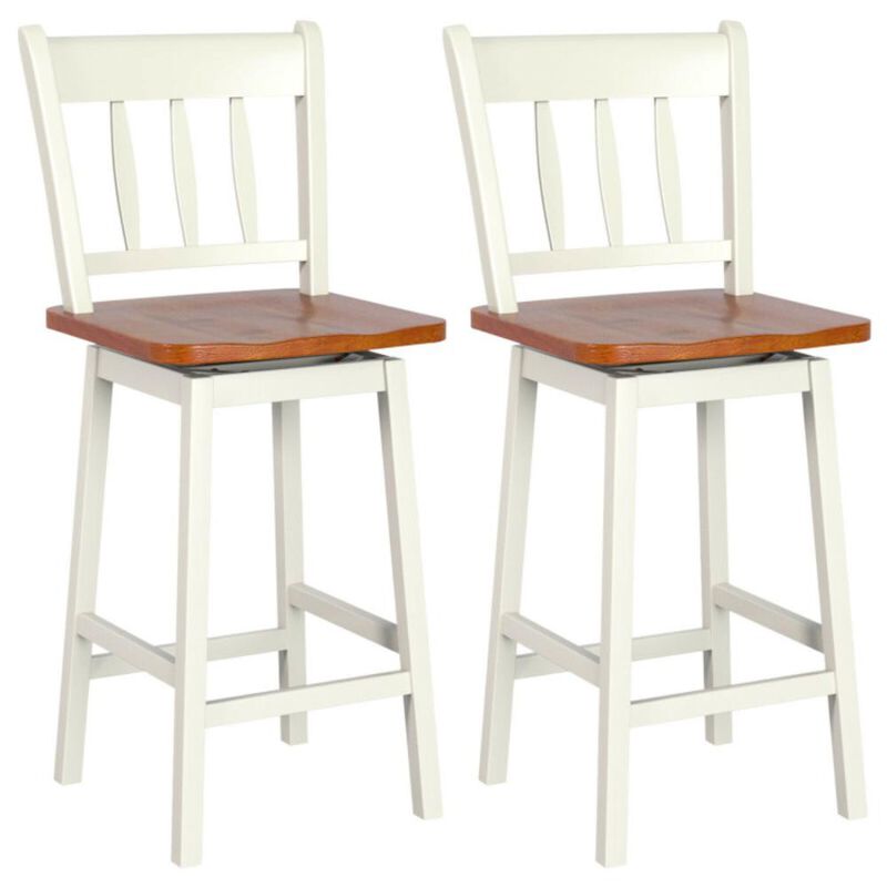 Hivvago 24.5 Inches Set of 2 Swivel Bar Stools with 360&deg; Swiveling