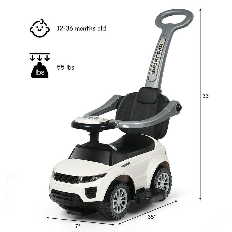 3 in 1 Toddler Ride On Push Car with Stroller Sliding Design and Music image number 2