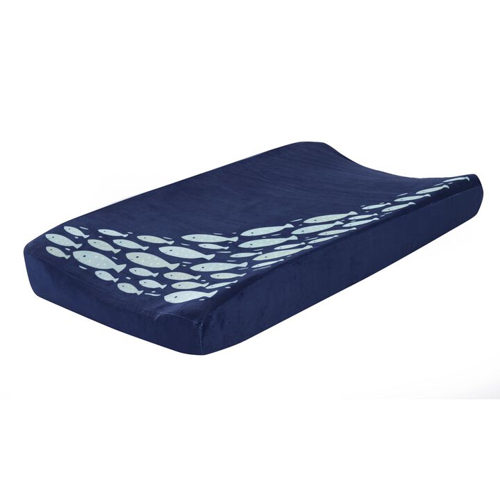 Lambs & Ivy Oceania Diaper Changing Pad Cover - Blue Fish