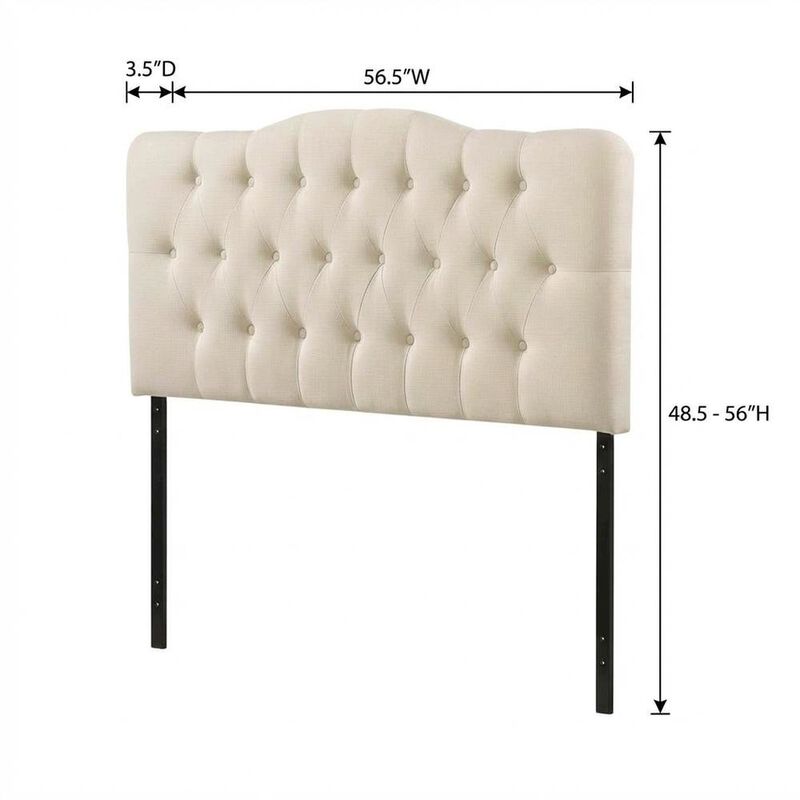 Upholstered Fabric Headboard in Neutral Tone with Plush Padding and Sturdy Frame image number 1