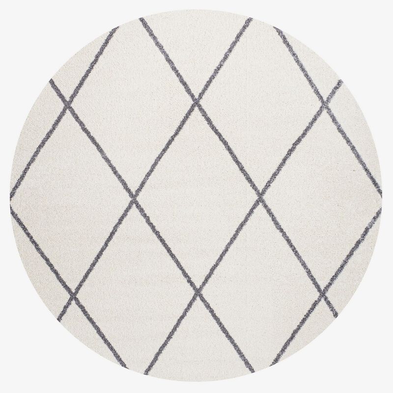 Cole Minimalist Diamond Trellis Round Area Rug