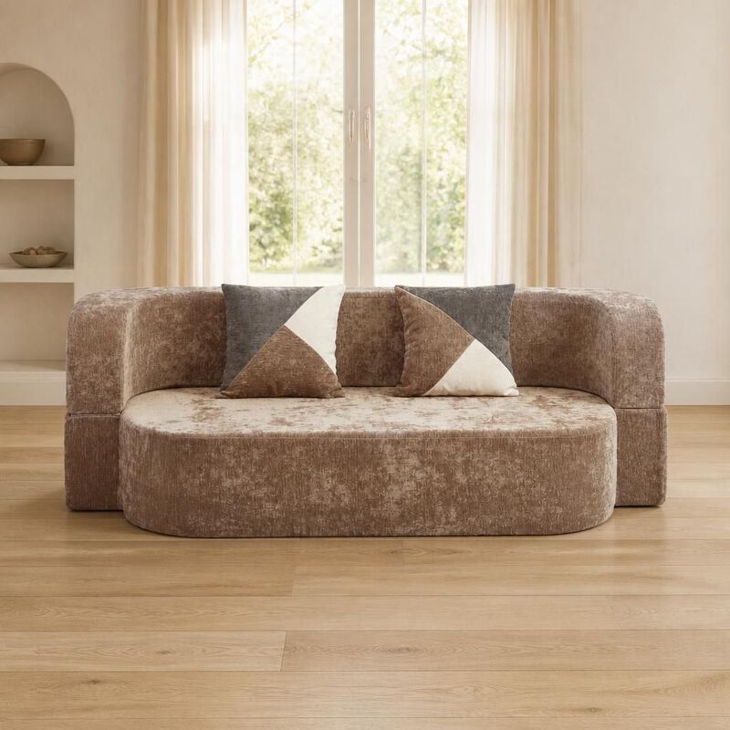 GOODSILO Convertible Eggshell Sleeper Sofa Bed with Plush Upholstery and 33D High Density Foam for Small Space Living Rooms Bedrooms Apartments image number 3