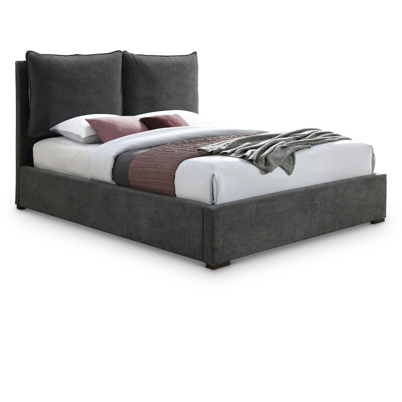 Meridian Furniture Misha Pepper Black Polyester Fabric King Bed