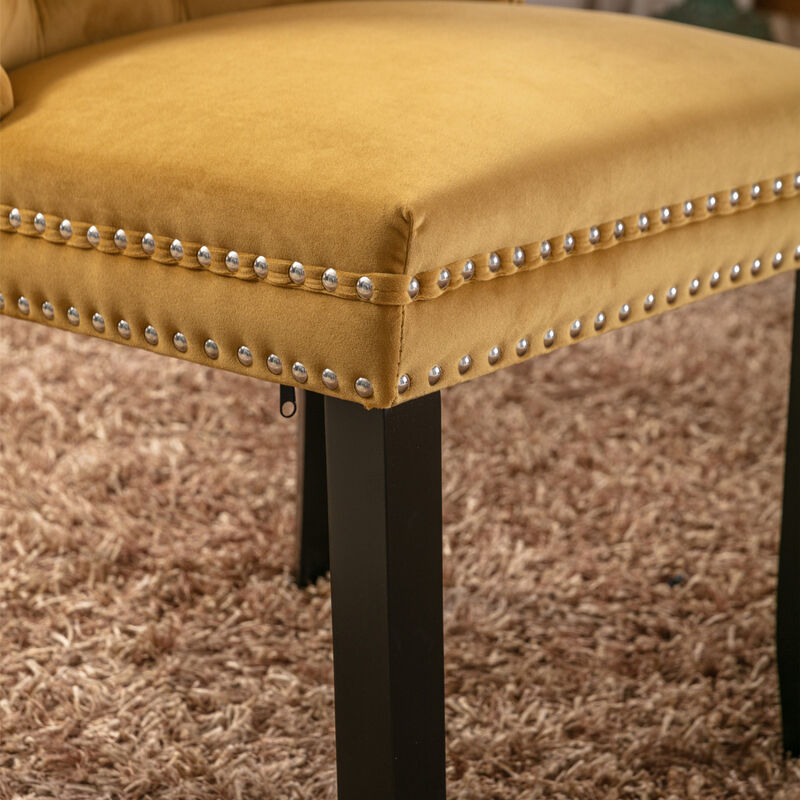 Streamdale Contemporary Gold Velvet Dining Chairs, Set of 2 image number 8