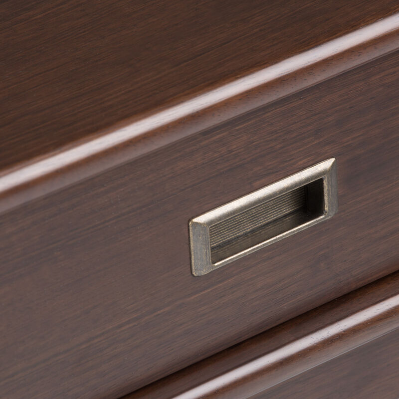 Draper SOLID HARDWOOD 22 inch Wide Rectangle Mid Century Modern End Table in Medium Auburn Brown