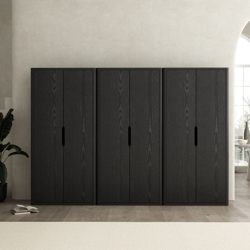 Rivington Black Bookcase Cabinet (Set of 3)