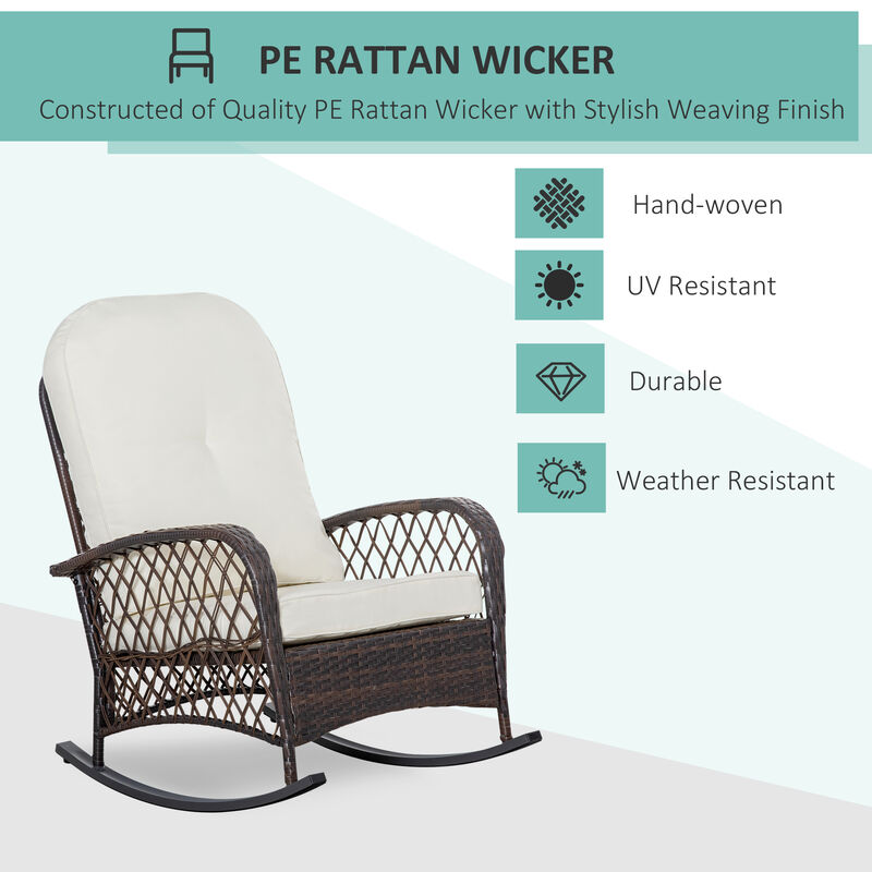 Hivvago Patio Rattan Rocking Chair image number 3