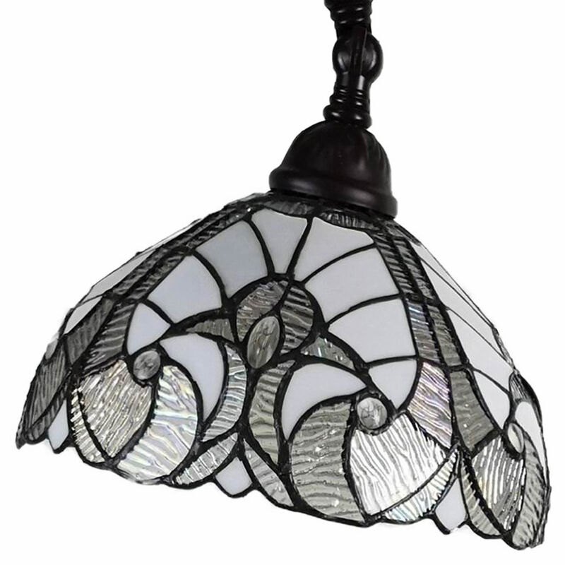 Hivvago 62" Brown And White Floor Lamp With White Glass Bowl Shade