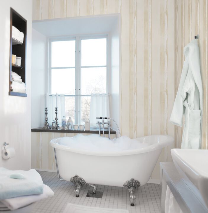 Smart Stripes 2 Watercolour Stripe Beige Wallpaper G67588
