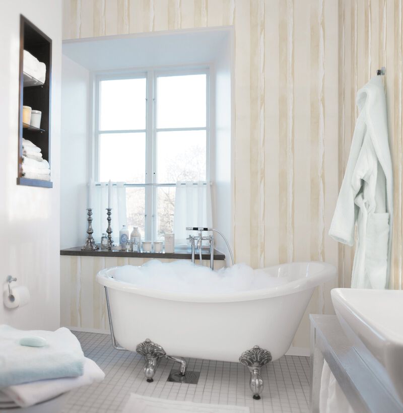 Smart Stripes 2 Watercolour Stripe Beige Wallpaper G67588 image number 1