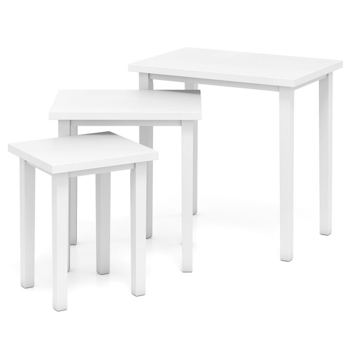 Living Room 3-Piece Farmhouse Rectangular Side Table Set