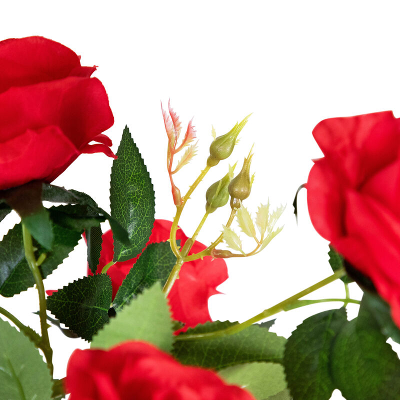 Roses with Greenery Artificial Potted Tree - Red - 47" image number 6
