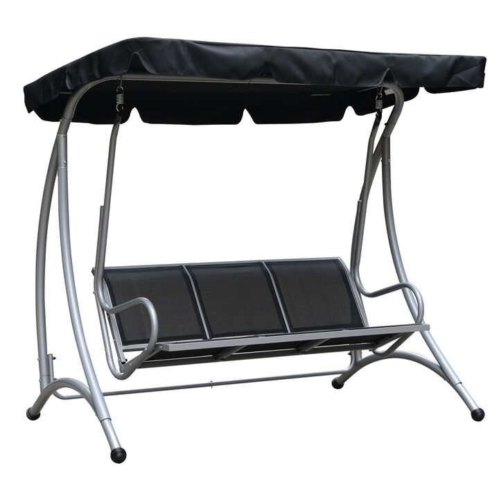 Hivvago 3-Seat Outdoor Porch Swing with Canopy