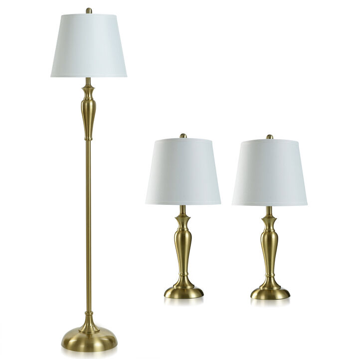 2 Table Lamps 1 Floor Lamp III