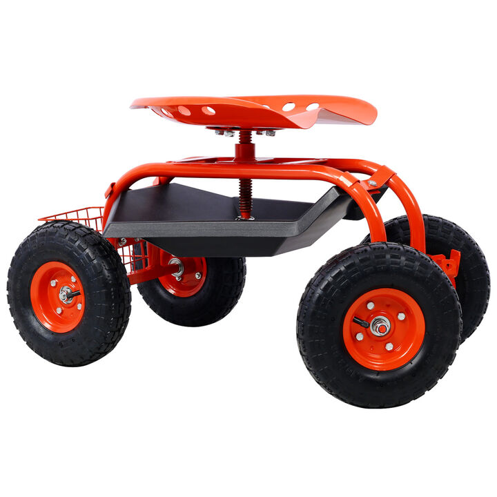 Streamdale Swivel Seat Garden Cart with Tool Tray (Refurbished)