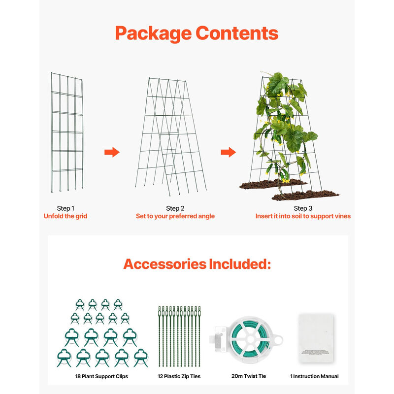 Garden Trellis A-Frame Design &ndash; Foldable Metal Structure for Cucumbers, Beans, and Vertical Plant Support Outdoors