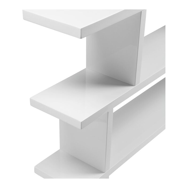 Starlight Canyon Home White Bookshelf &ndash; Small Wooden Bookshelf with 2 Tier Storage Shelves image number 2