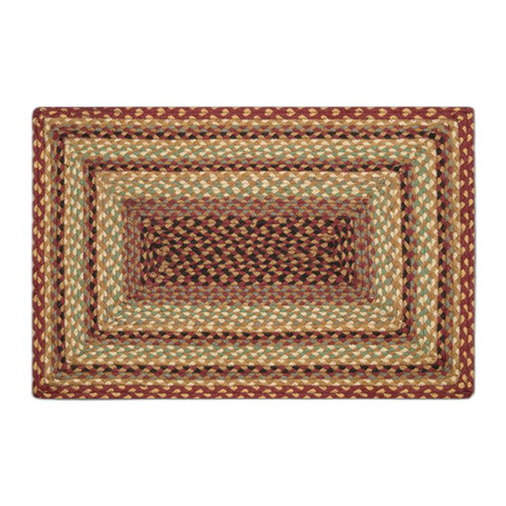 Earth Rugs Rc-357 Burgundy Gray Cream Oblong Braided Rug 20 X 30