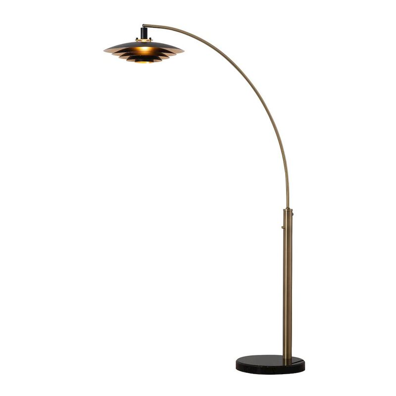 NOVA OF CALIFORNIA Rancho Mirage 1 Light Arc Floor Lamp - Weathered Brass