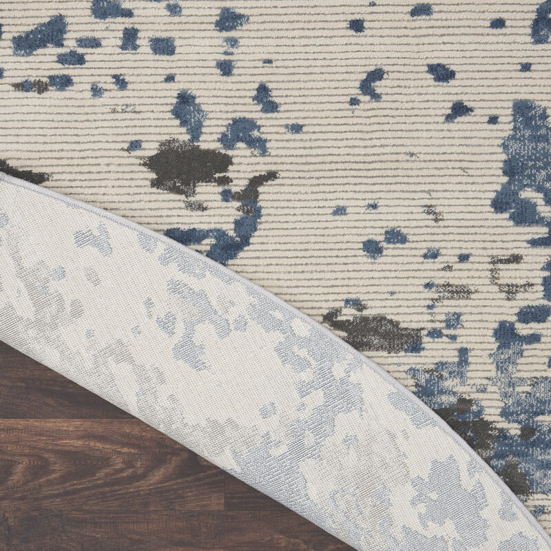 Rustic Textures RUS08 Gray/Blue 5'3" x Round Rug image number 1