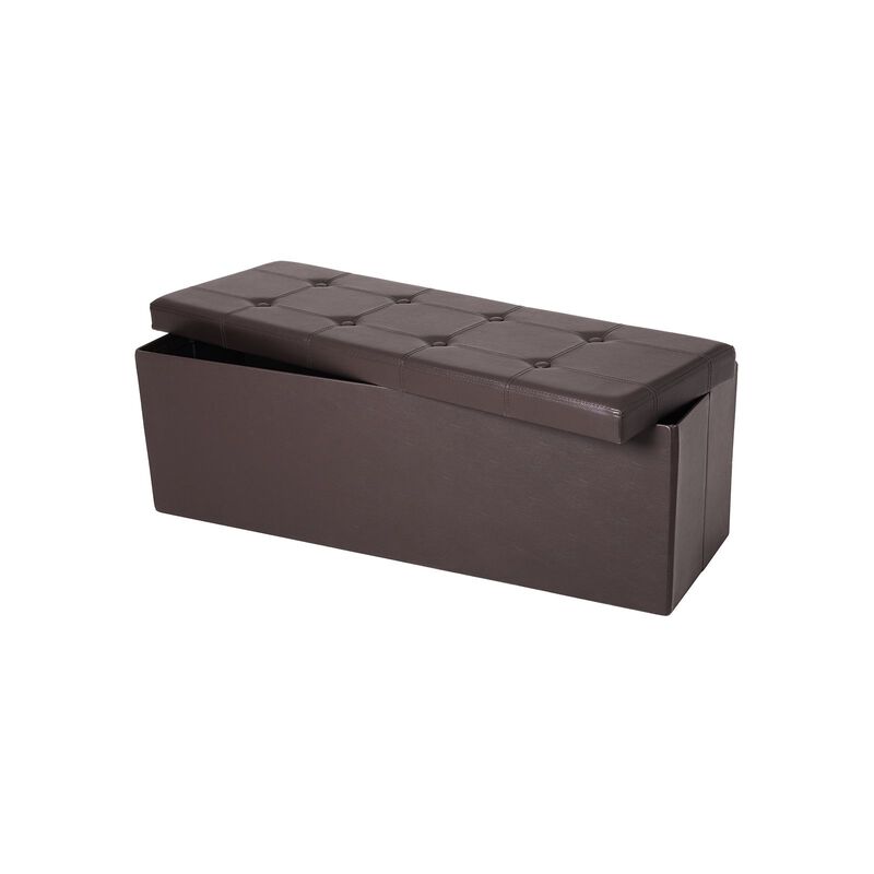 Hivvago Brown Foldable Storage Ottoman Bench