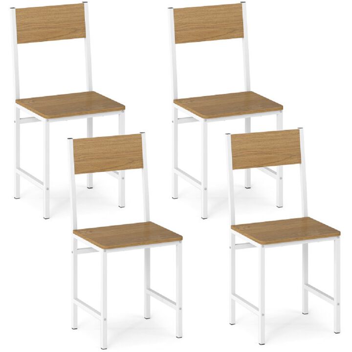 Dining Chairs Set of 4 with Metal Legs, Slanted Back Design for Kitchen or Dining