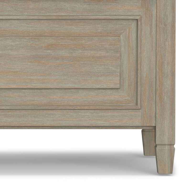 Connaught SOLID WOOD 42 inch Wide Traditional Entryway Storage Bench in Distressed Grey