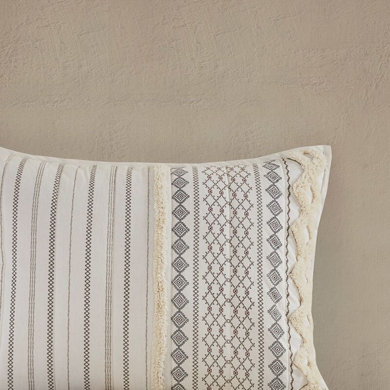 Gracie Mills Modesto 3 Piece Tufted Chenille Geometric Cotton Coverlet Set