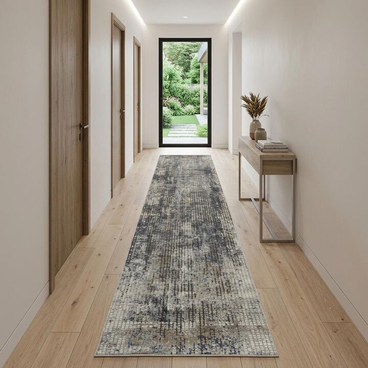 HomeRoots Abstract Distressed Runner Rug