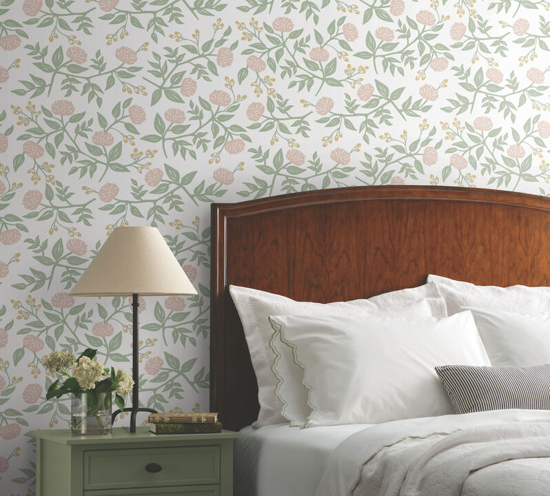 Peonies Blush Floral Premium Peel + Stick Wallpaper