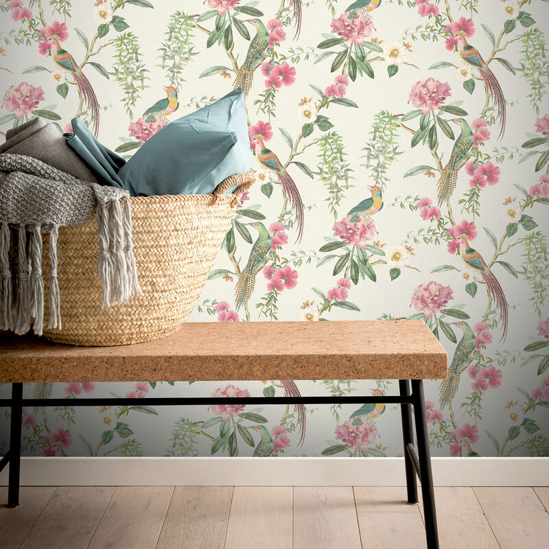 Celine Pink Courtyard Garden Wallpaper image number 3