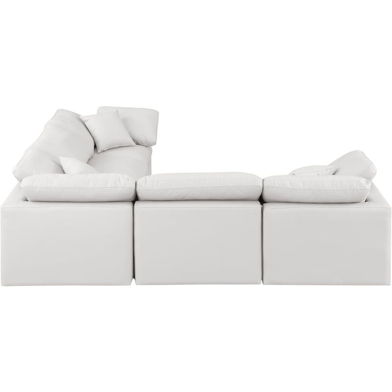 Meridian Furniture Indulge Cream Vegan Leather Modular Sectional