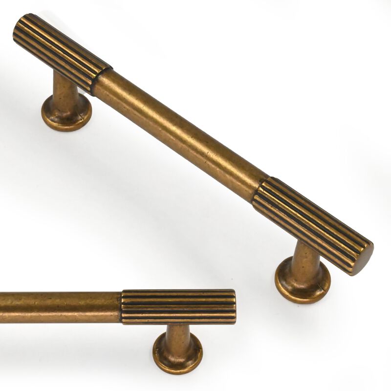 Talentedeco 10 Pack Antique Brass Cabinet Pulls 3.75 Inch(96mm) Kitchen Cabinet Handles Vintage Retro Cabinet Hardware for Drawe