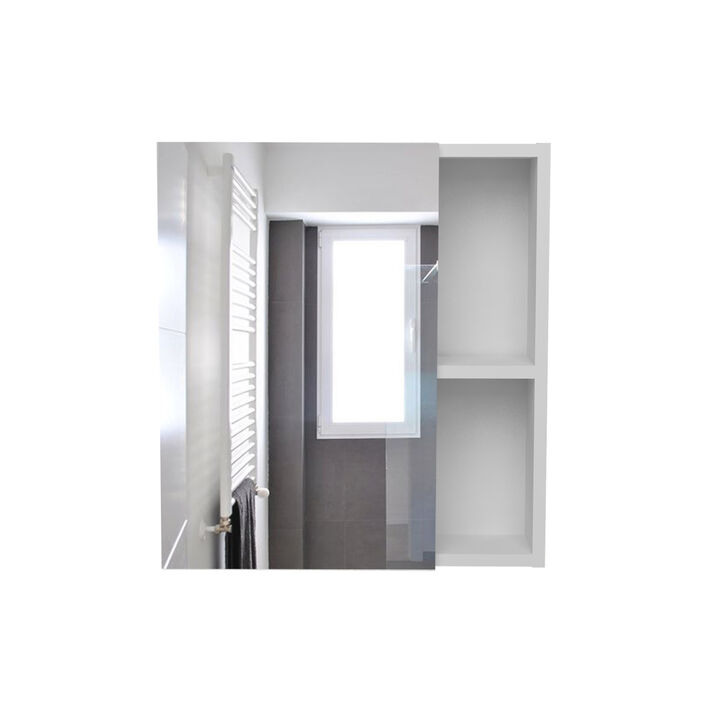 Whirlwind 1-Shelf Rectangle Medicine Cabinet with Mirror White