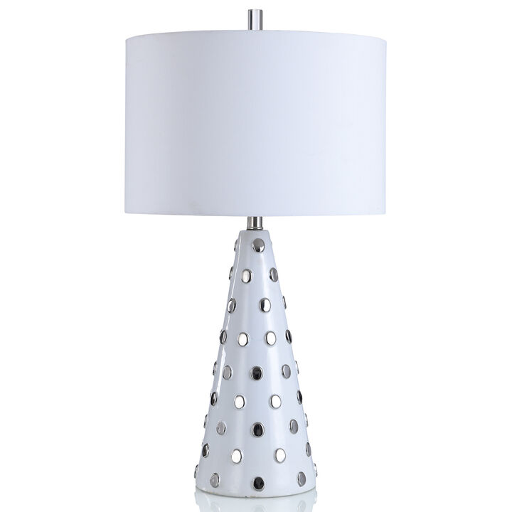 Happy White Silver Table Lamp