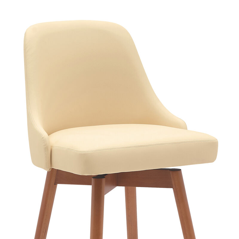 HomeRoots Solid Wood Frame Faux Leather Armless Counter Stool image number 5