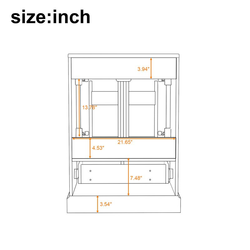 24"Modern Bathroom Vanity with Ceramic Sink image number 9