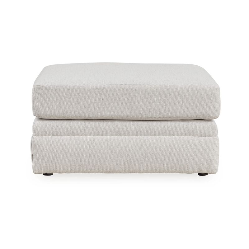 Maite Ottoman, Modern Chalk Gray Polyester, Soft Cushions, 34 Inch - Benzara