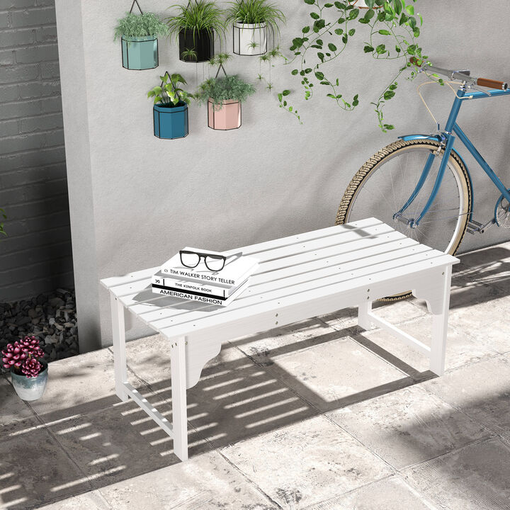 Hivvago Curved Seat Wooden Outdoor Bench for Patio