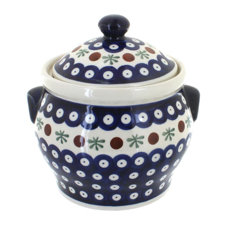 Blue Rose Polish Pottery Nature Medium Canister