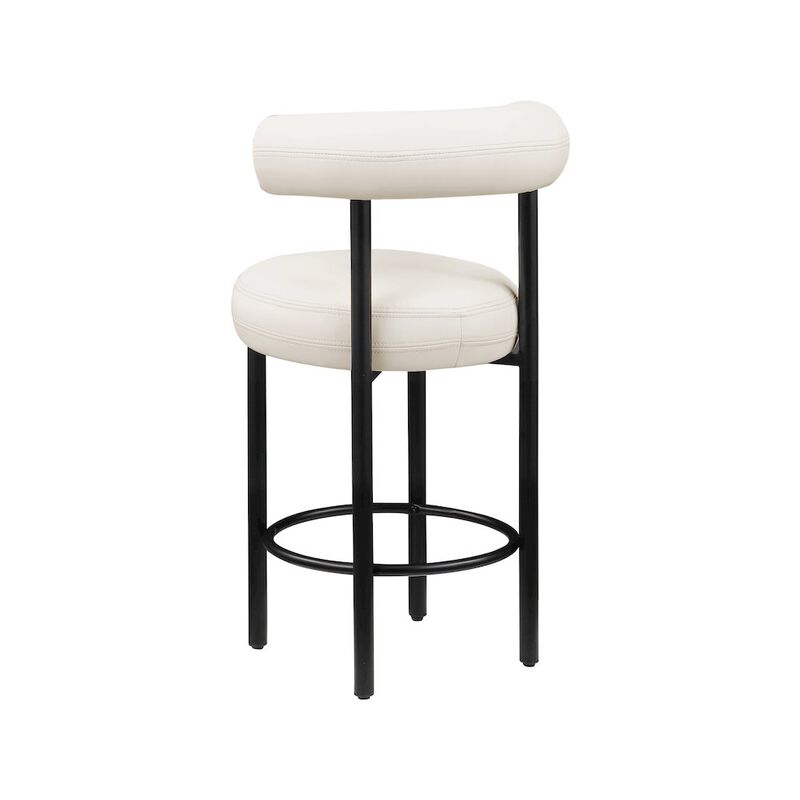 Meridian Furniture Bordeaux Vegan Leather Counter Stool, Set of 2