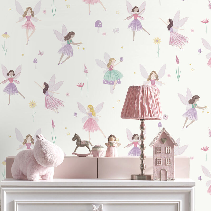 Fairy Friends Pink Enchanting Wallpaper image number 1