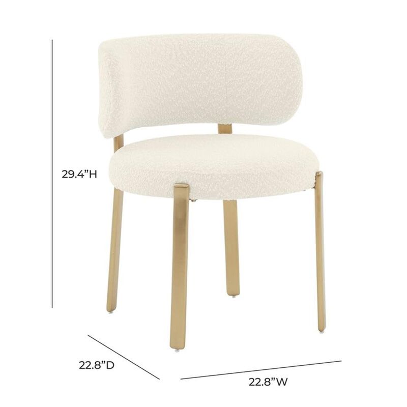 Casafoyer Margaret Cream Performance Boucle Dining Chair image number 2