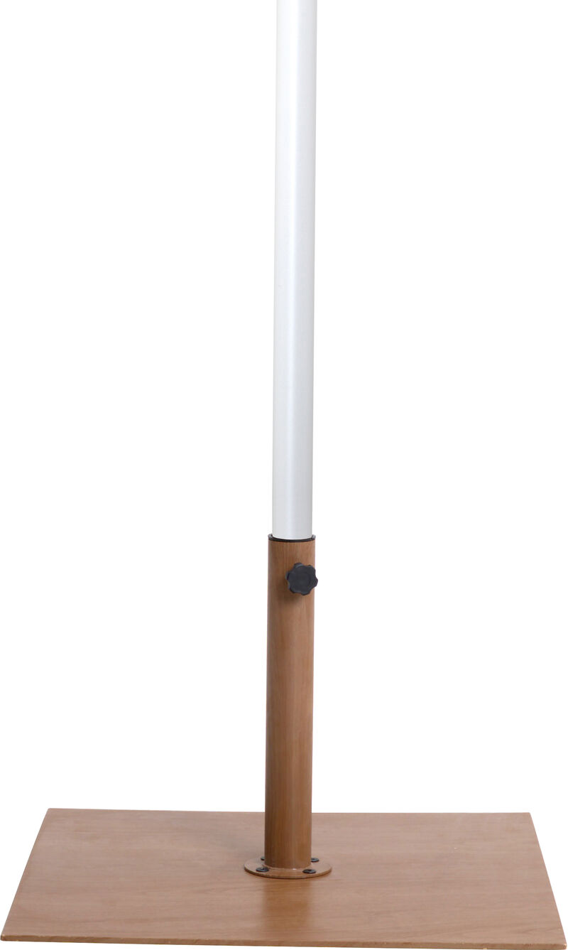 Meridian Furniture Fiji Navy Fabric / Teak Aluminum Patio Umbrella with Base Sets