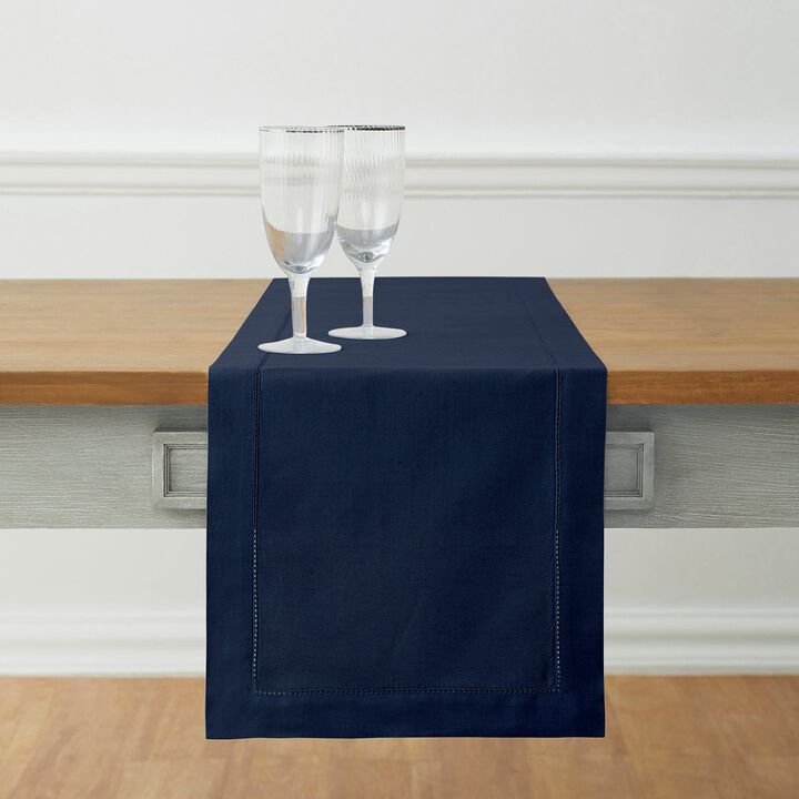 Solino Home Cotton Linen Table Runner - Cotton Linen Hemstitch