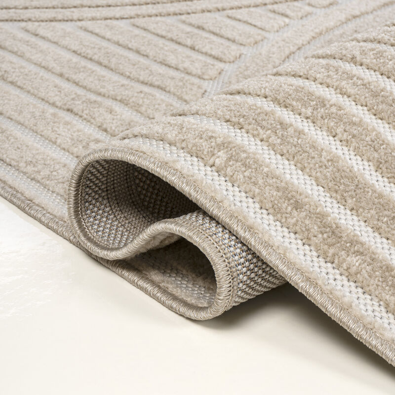 Sofia MidCentury Modern Arch Stripe Two-Tone High-Low Indoor Area Rug