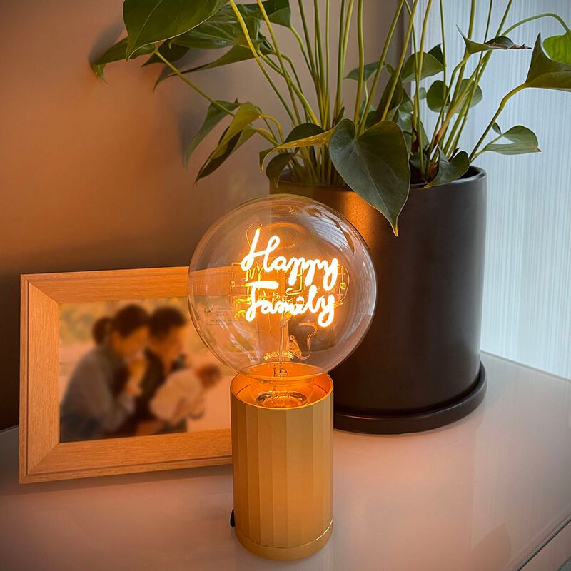 Bulb HAPPY FAMILY Amber with Base Table Lamp PORTABLE Rose Gold image number 1