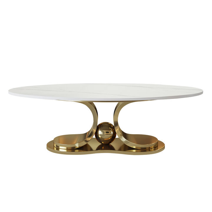 Nafzom Modern Faux Marble Coffee Table