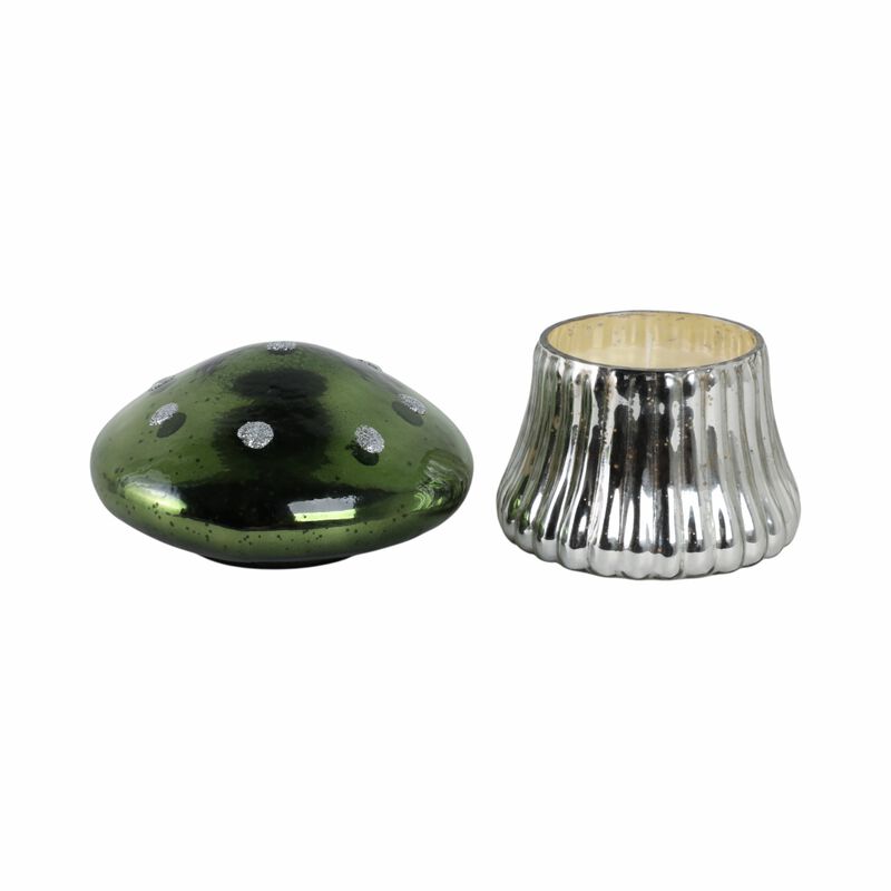 6" 12 Oz Cypress & Musk Mushroom Candle, Green image number 2